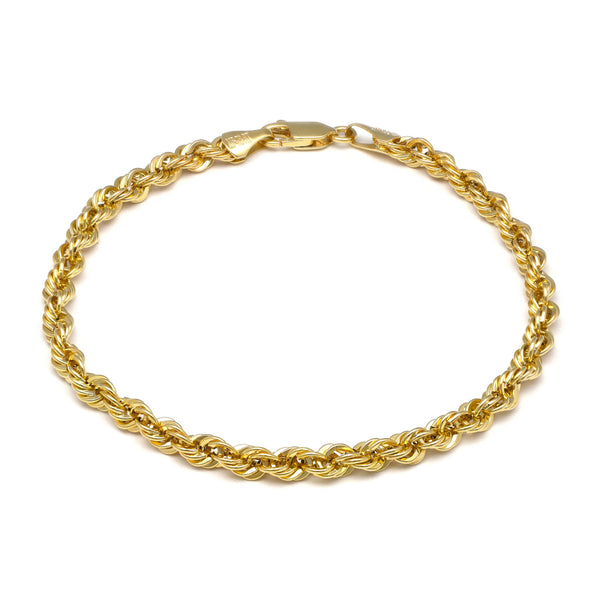 Pulsera eslabón torzal en oro amarillo 14 kilates.