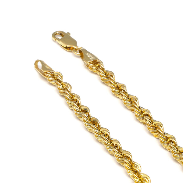 Pulsera eslabón torzal en oro amarillo 14 kilates.