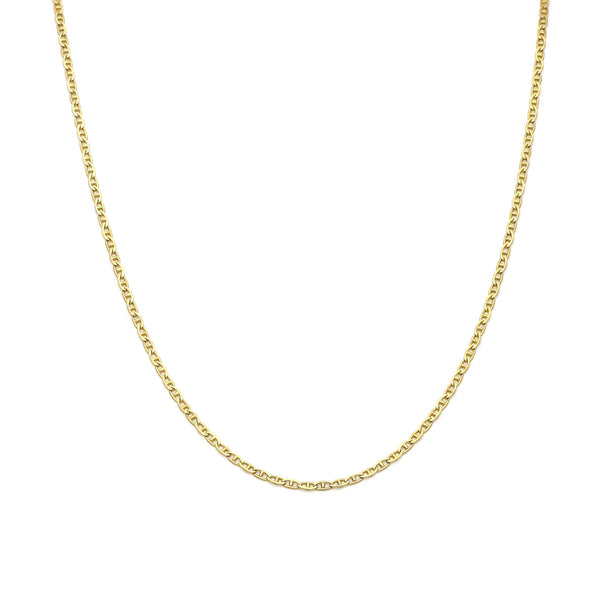 Collar infantil eslabón nudo marino en oro amarillo 14 kilates.