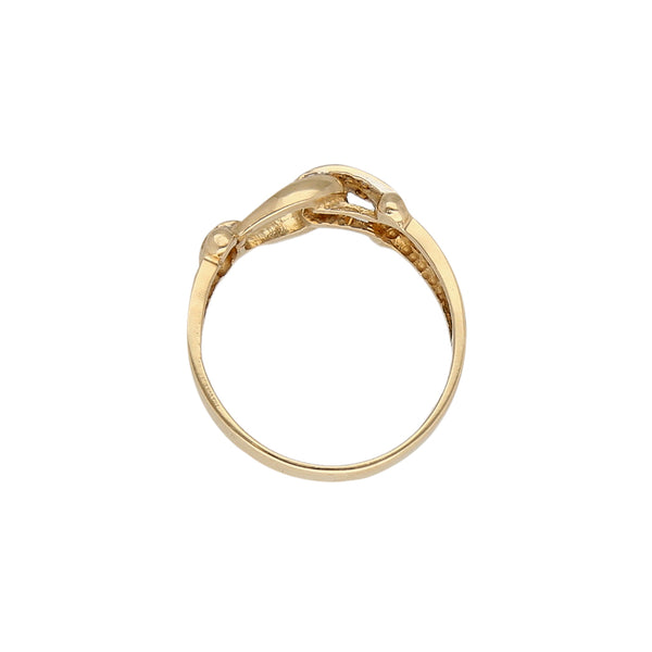 Anillo diseño especial con aplicaciones y circonias en oro amarillo 14 kilates.