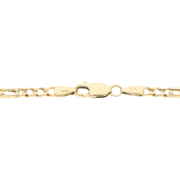 Pulsera eslabón combinado en oro amarillo 14 kilates.