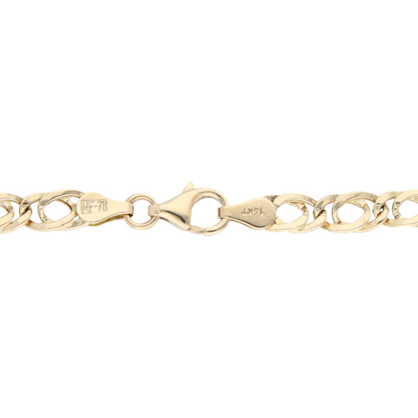 Pulsera eslabón nudo egipcio en oro amarillo 14 kilates.