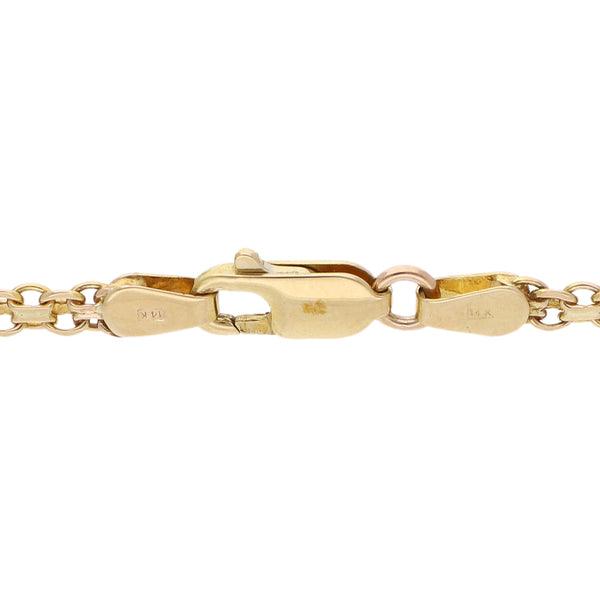 Pulsera eslabón combinado con esmalte en oro amarillo 14 kilates.