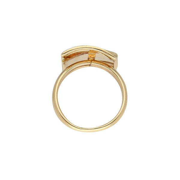 Anillo estilizado en oro amarillo 14 kilates.