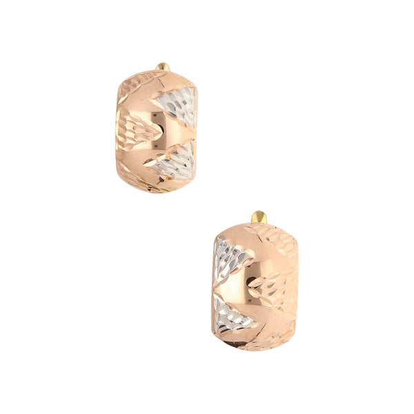 Aretes laminados en oro amarillo 14 kilates.