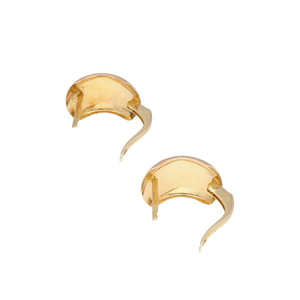 Aretes laminados en oro amarillo 14 kilates.