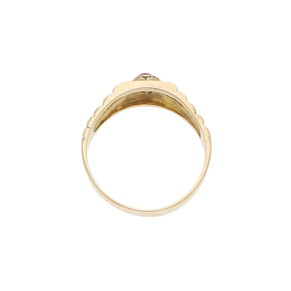 Anillo diseño especial con sintético en oro amarillo 14 kilates