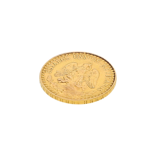 Moneda de dos pesos oro mexicano 21.6 kilates.