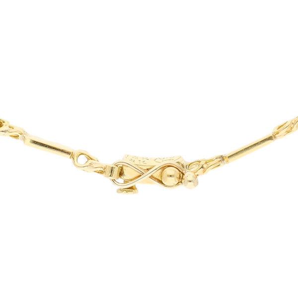 Pulsera eslabón articulado con diamantes y zafiros en oro amarillo 14 kilates.