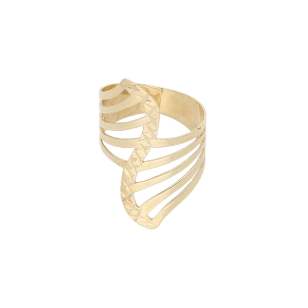 Anillo laminado en oro amarillo 14 kilates.