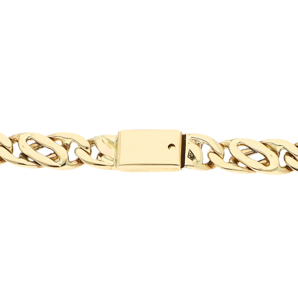 Pulsera eslabón nudo egipcio en oro amarillo 14 kilates.