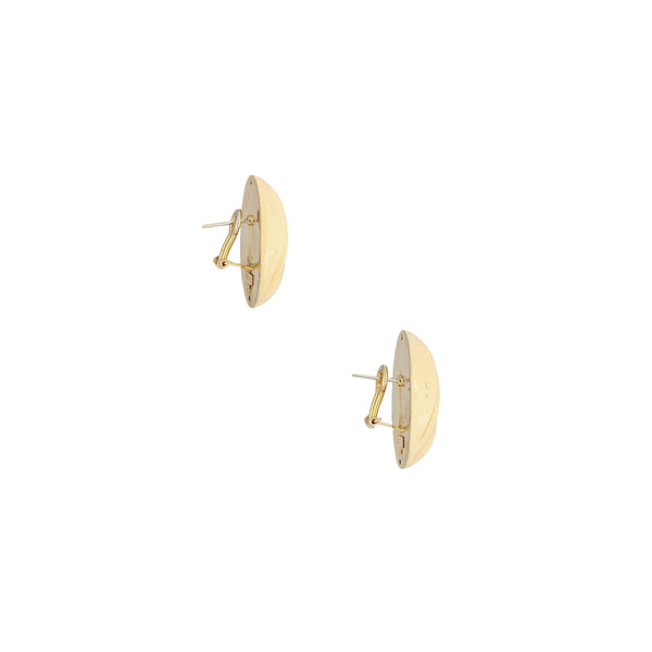 Aretes huecos en oro amarillo 14 kilates.