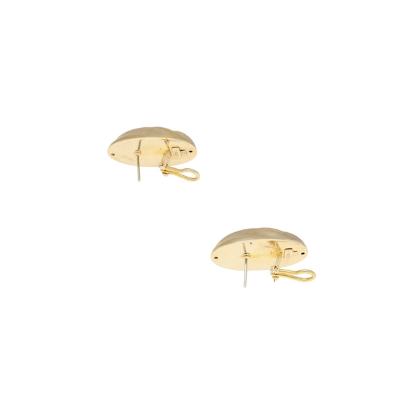 Aretes huecos en oro amarillo 14 kilates.