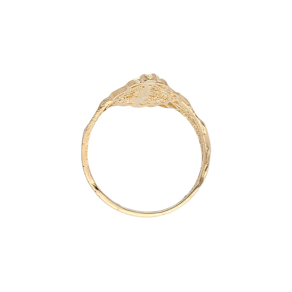 Anillo calado en oro amarillo 14 kilates.