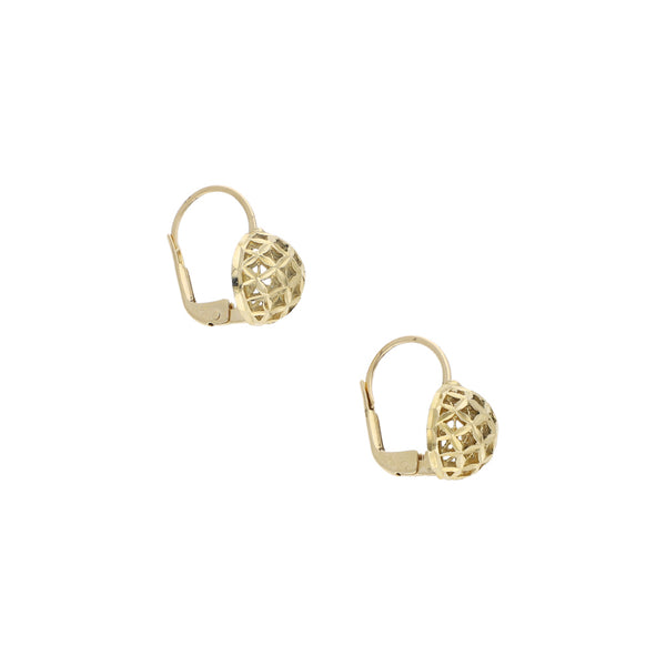 Aretes calados en oro amarillo 14 kilates.