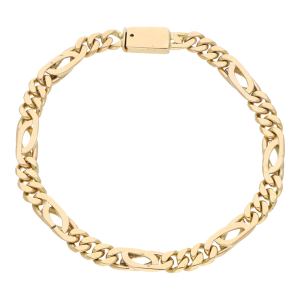 Pulsera eslabón nudo egipcio en oro amarillo 14 kilates.