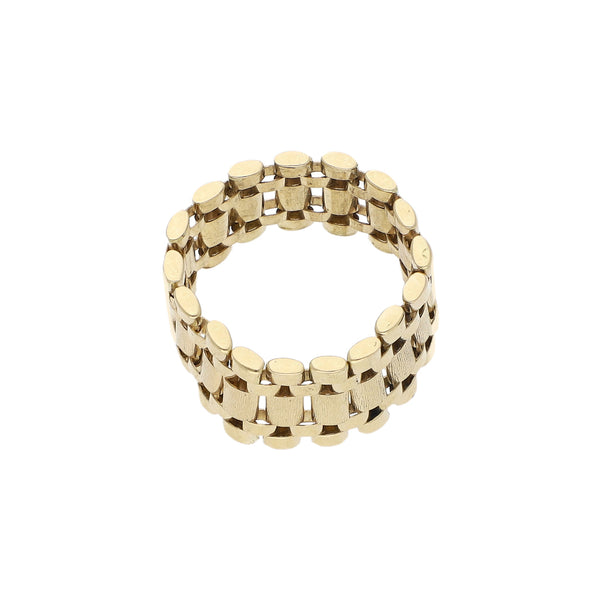 Anillo articulado en oro amarillo 14 kilates.