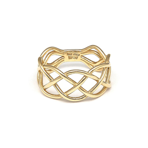 Anillo calado en oro amarillo 14 kilates.