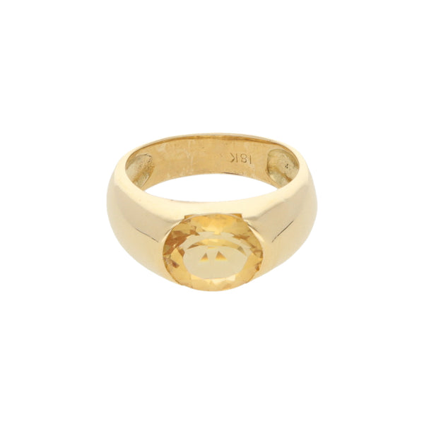 Anillo diseño especial con sintético en oro amarillo 18 kilates.