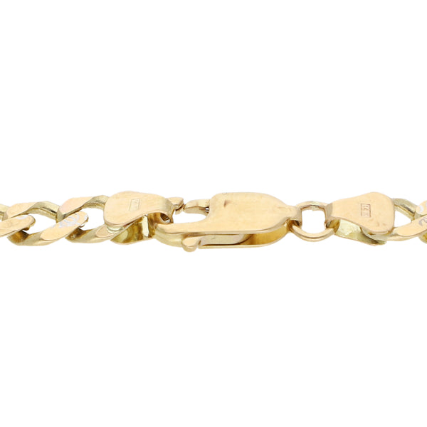 Pulsera de tres eslabones por uno platinados en oro amarillo 14 kilates.