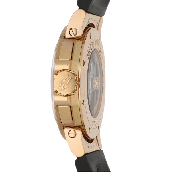 Reloj Harry Winston para caballero modelo Ocean Triple caja y hebilla en oro rosa 18 kilates.