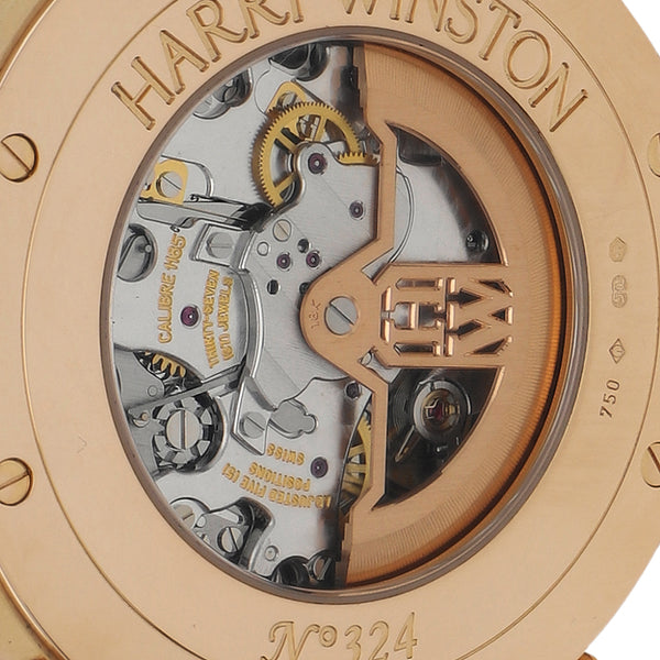 Reloj Harry Winston para caballero modelo Ocean Triple caja y hebilla en oro rosa 18 kilates.