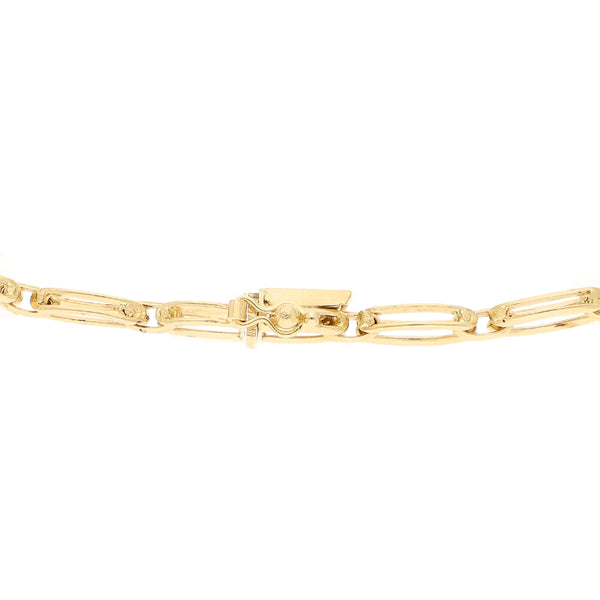 Pulsera eslabón combinado en oro amarillo 14 kilates.