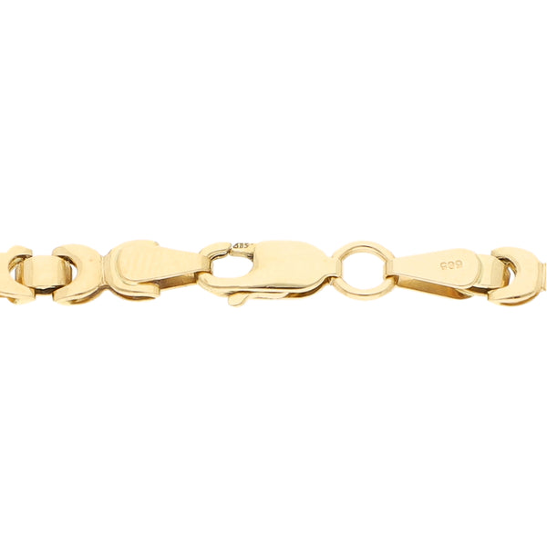 Pulsera eslabón laminado en oro tres tonos 14 kilates.