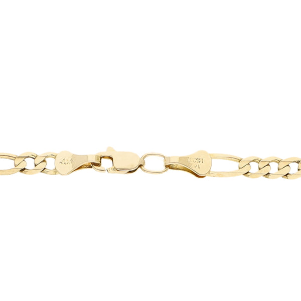 Pulsera de tres eslabones por uno en oro amarillo 14 kilates