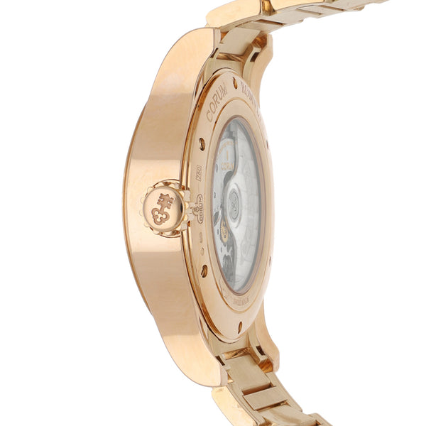 Reloj Corum para caballero modelo Romvlvs Dual Time en oro rosa 18 kilates.