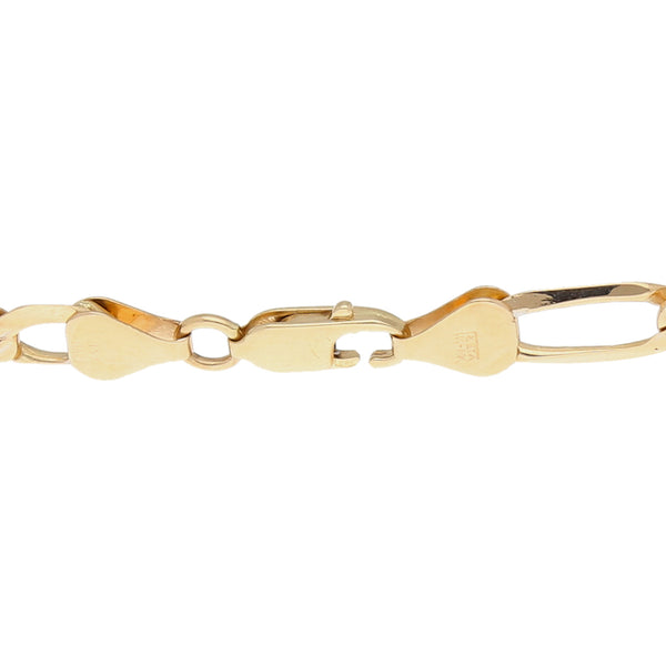 Pulsera eslabón combinado en oro amarillo 14 kilates.