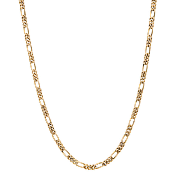 Collar de tres eslabones por uno en oro amarillo 18 kilates.