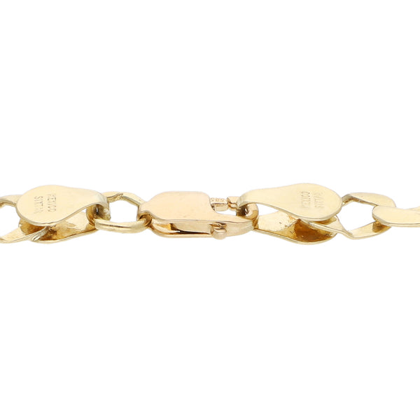 Pulsera eslabón laminado en oro amarillo 14 kilates.