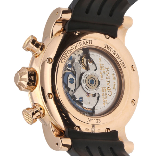 Reloj Graham para caballero modelo Swordfish en oro rosa 18 kilates.