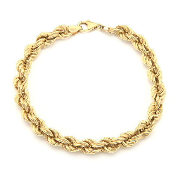 Pulsera eslabón torzal en oro amarillo 14 kilates.