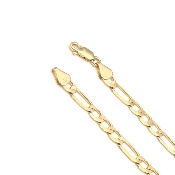 Pulsera de tres eslabones por uno en oro amarillo 14 kilates.