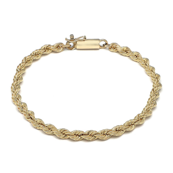 Pulsera eslabón torzal en oro amarillo 14 kilates.