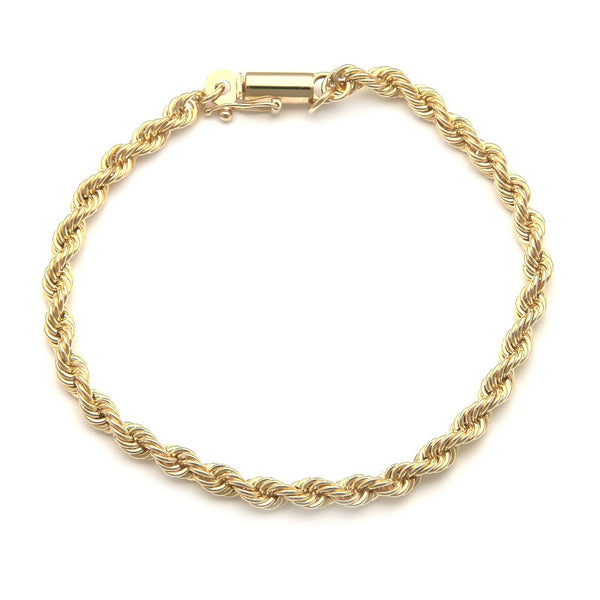 Pulsera eslabón torzal en oro amarillo 14 kilates.