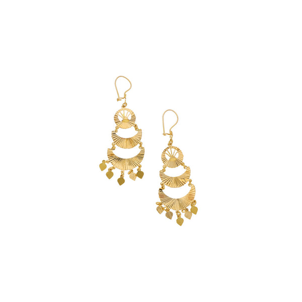 Aretes laminado en oro amarillo 21 kilates.