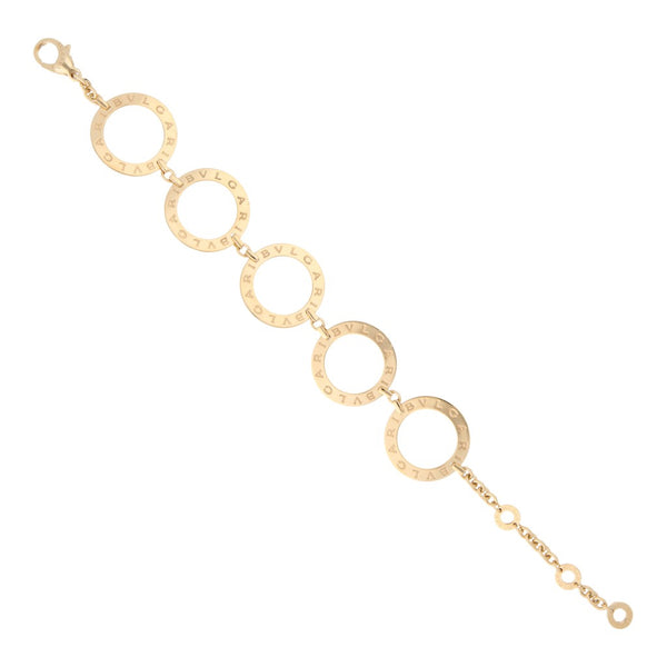 Pulsera eslabón combinado firma Bvlgari en oro amarillo 18 kilates.