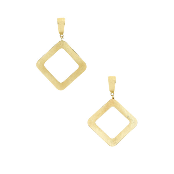 Aretes diseño especial con colgantes en oro amarillo 14 kilates.