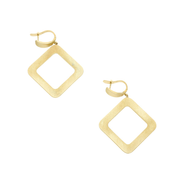 Aretes diseño especial con colgantes en oro amarillo 14 kilates.