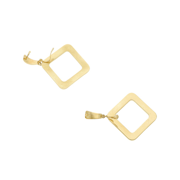 Aretes diseño especial con colgantes en oro amarillo 14 kilates.