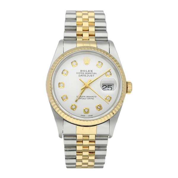 Reloj Rolex para caballero modelo Oyster Perpetual DateJust vistas oro amarillo 18 kilates.