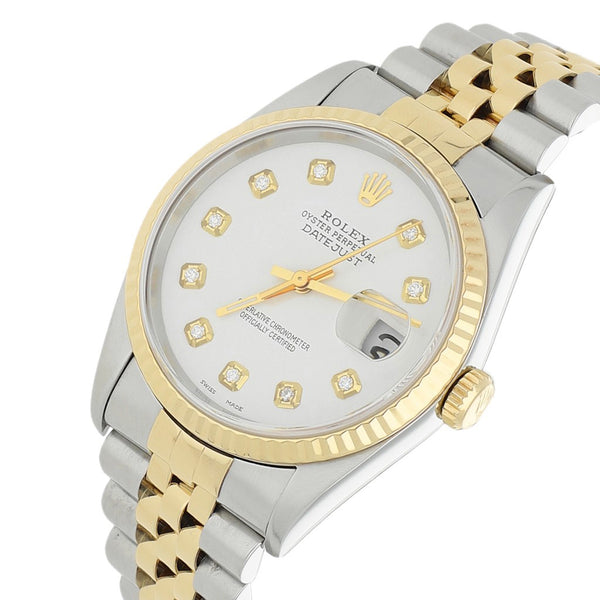 Reloj Rolex para caballero modelo Oyster Perpetual DateJust vistas oro amarillo 18 kilates.