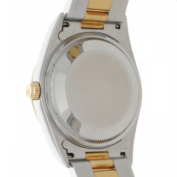 Reloj Rolex para caballero modelo Oyster Perpetual Date vistas oro amarillo 18 kilates.