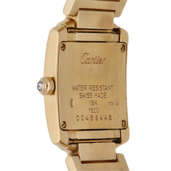 Reloj Cartier para dama modelo Tank Française en oro amarillo 18 kilates.