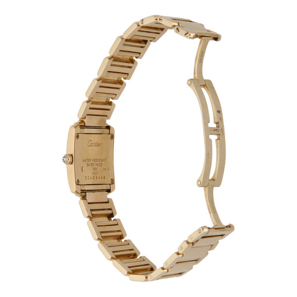 Reloj Cartier para dama modelo Tank Française en oro amarillo 18 kilates.