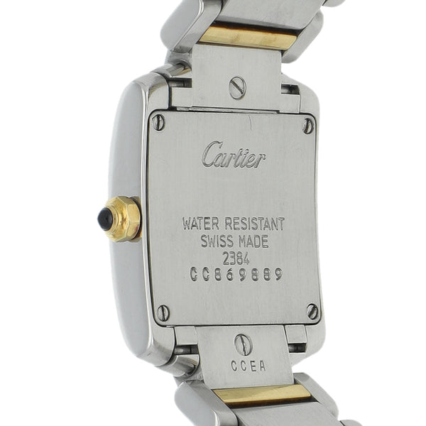 Reloj Cartier para dama modelo Tank Francaise vistas en oro amarillo 18 kilates.