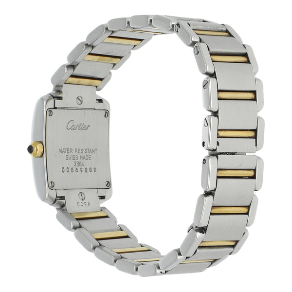 Reloj Cartier para dama modelo Tank Francaise vistas en oro amarillo 18 kilates.